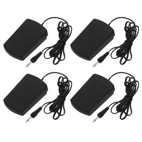 4Pcs Compact Black Metal Sewing Machine Foot Pedal Control with Cord