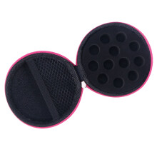 12 Grids 1/2ml Faux Round Empty Carry Case Holder Portable Storage Bag