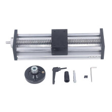 Manual Ball Screw Linear Actuator, 200mm Stroke, Linear Rail Guide, with Handwheel