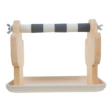 Bird Wooden Perch Stand with Tray for Home Cage and Training