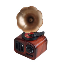 Dark Red Plastic Gramophone Musical Box Decorative Desk Ornament