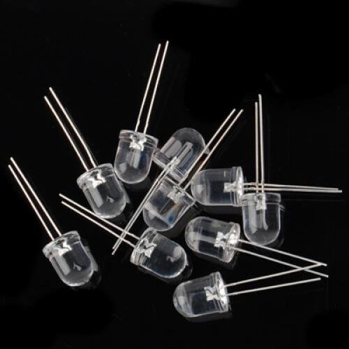 Klar LED-diode 10 mm 10 stk 1