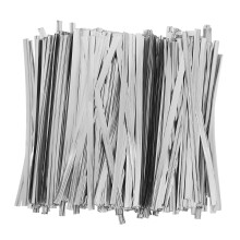 1600Pcs Smooth Silver Metal Twist Ties for Food, Gift, and Garden Bags