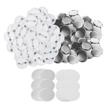 300 sarjaa 32 mm:n/1,25 tuuman tyhjiä nappimerkkejä nappikoneeseen, 58 mm:n nappimerkkejä, pyöreitä
