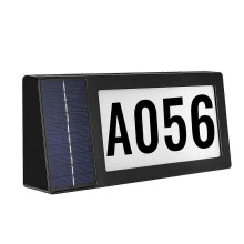 Solarbetriebenes Adressschild, beleuchtete Hausnummern, wasserfest, moderne Hausnummern für den Außenbereich,
