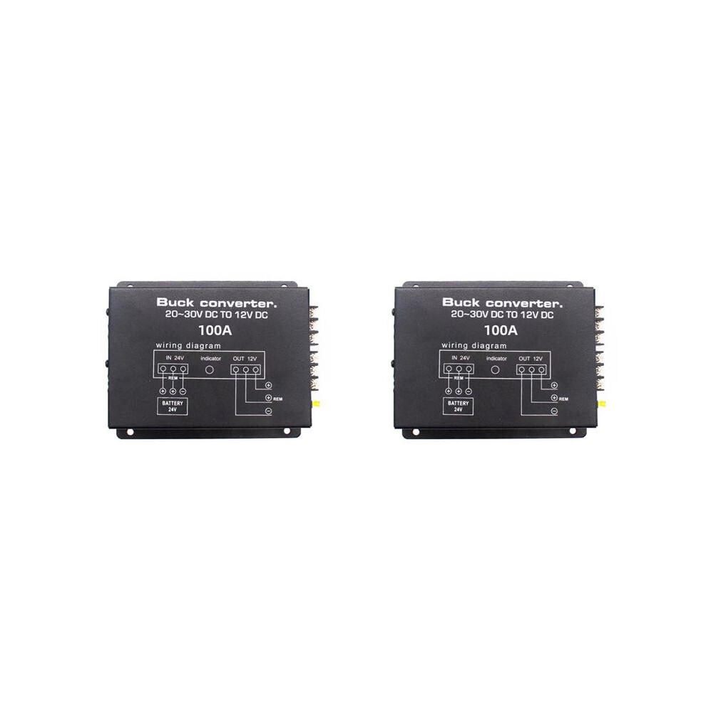 2X 100A 24V To 12V Car Power Converter Electric Converter With Temperature Control For Cart Club Car Truck Bus 6031866482963