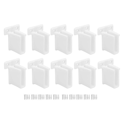 Set di 10 staffe terminali per ripiani in filo metallico ABS, resistenti e compatibili con armadi e