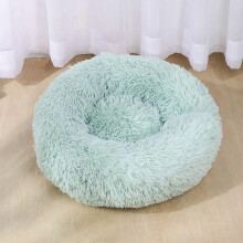 Cuccia rotonda in morbido peluche per gatti, adatta anche a gatti e cani di piccola taglia.