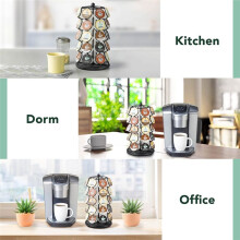 K Cup Holder - Compatible with for K-Cups, Coffee Pod Carousel 35 K Cup Holder, Spins 360-Degrees