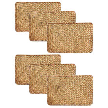 Pack of 6, Natural Seagrass Place Mat, 17.7inch x 12inch, Hand-Woven Rectangular Rattan Placemats