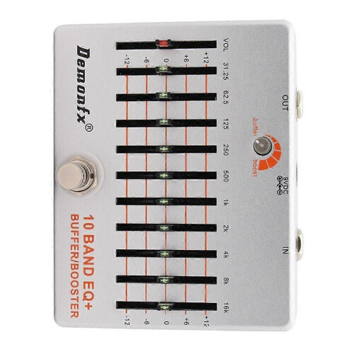 Demonfx 10 Band EQ+Bass Guitar Boost Buffer Pedal Effect Equalizer Boost Buffer 1
