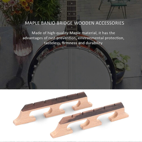 2Pcs Banjo Bridge 5-String Maple Banjo Bridge Wooden Accessories 2