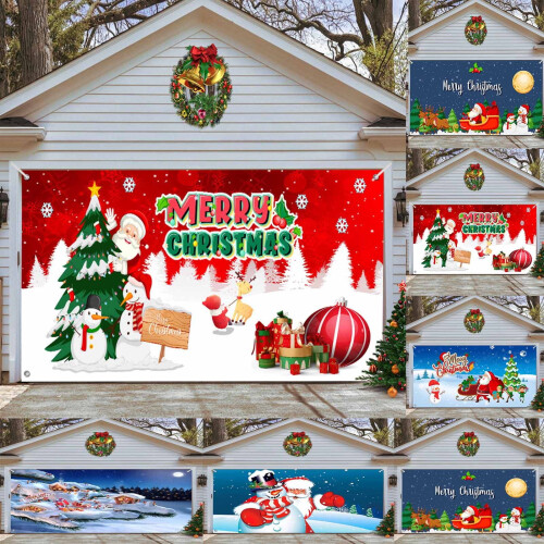 Christmas garage decoration fabric tapestry hanging 2