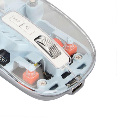 Διαφανές ασύρματο ποντίκι Bluetooth, δροσερό περίβλημα, αθό 1