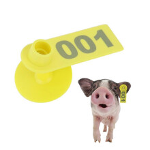 1-100 Number Plastic Livestock Ear Tag Animal Tag for Goat Sheep Pig (Yellow)