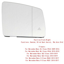 Right Side Mirror Rearview Mirror Glass Heated Blind Spot Assist for G ML Class W164 W166 2009-2019