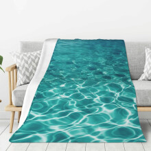 Throw Blanket 40x30 Super Soft Plush Reversible Flannel Blanket Blue Aqua Lightweight Warm Cozy Throw for Couch Sofa Bed