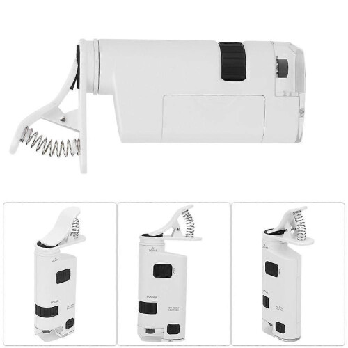 80-120X LED Mobile Phone Microscope, Mini Smartphone Lens Magnifier, Adjustable Zoom 2