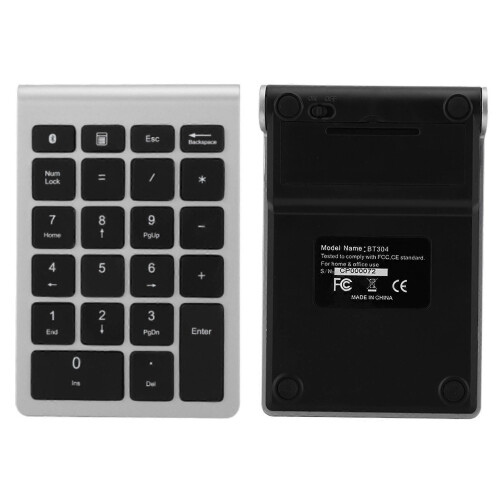 BT304 22 Keys Mini Wireless Numeric Keypad, Bluetooth 3.0 Compatible, Silver and Black 1