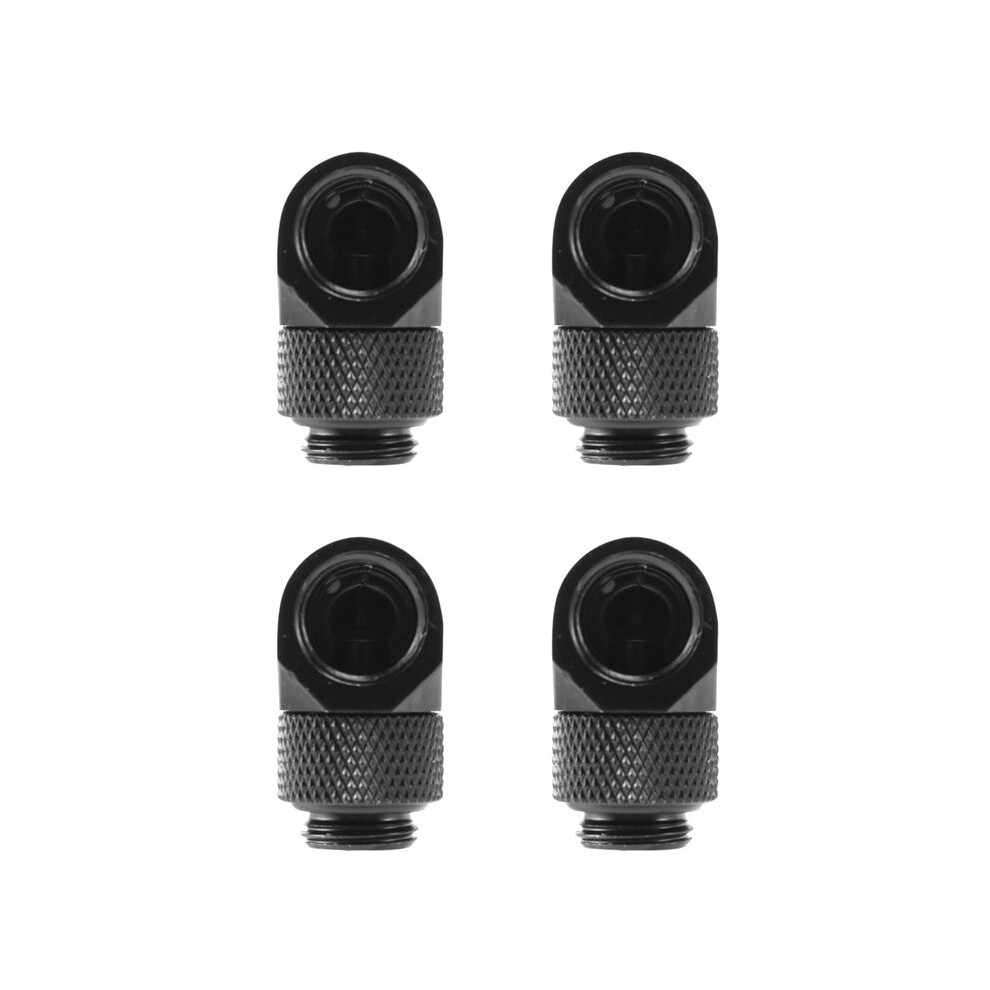 4 Pcs 12.9Mm G1/4 Thread 90 Degree Rotary Tube Connector Fitting For Pc Water Cooling Black 6034088812860