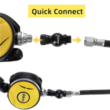 2X DIDEEP Global Universal 360 Degree Swivel Hose Adapter for 2Nd Stage Scuba Diving Regulator Connector