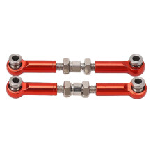2PCS RC Steering Link Rod Servo Pull Linkage Arm Aluminium Alloy RC Car Parts for MJX 14210 14209 16208 16209 1/14 Red
