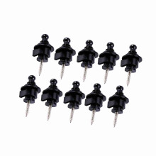 10 Stück/Beutel Runde Metall-Gurtverschlüsse, rutschfeste Gurtknöpfe für E-Gitarren (schwarz)