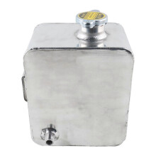 Car Modification Aluminum 2.5L Coolant Radiator Water Tank Silver