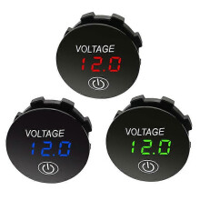 Voltmetro digitale a LED con indicatore di capacità della batteria e interruttore touch ON/OFF per auto