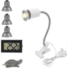 Kilpikonnan lämpölamppu, jossa on 3 UVA/UVB-lamppua 25 W/50 W/75 W ja akvaarion lämpötilamittari matelijoiden