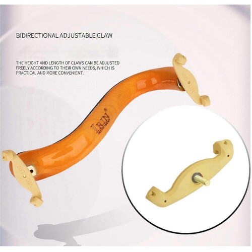 Adjustable Classical Maple Violin Shoulder Rest 4/4 with Padding 1