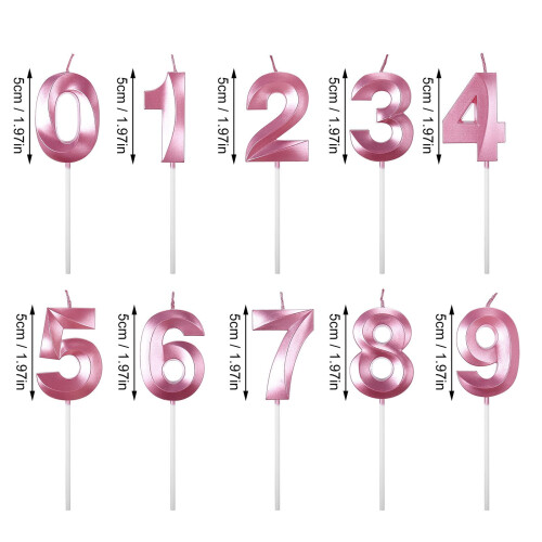 Multicolor Birthday Candles Extended Big Number Cake Toppers 2