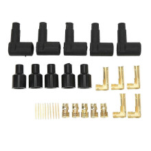 30PCS Spark Plug Coil Wire Boot Kit, Black Rubber Terminal for 6-10mm Wires, Compatible with Various Vehicles