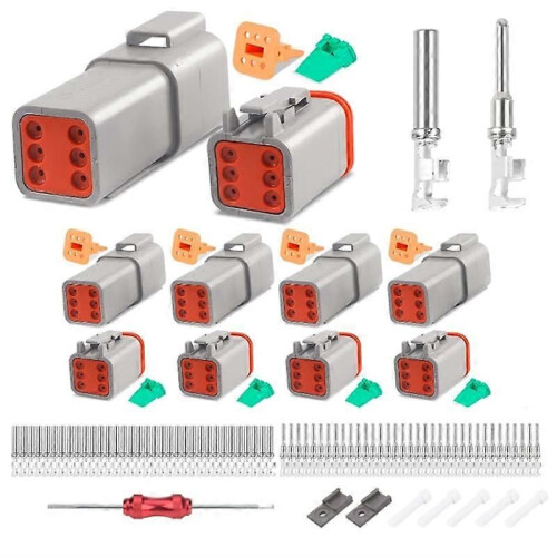 5 Set 6 Pin DT Connector Kit, Waterproof DT Connector