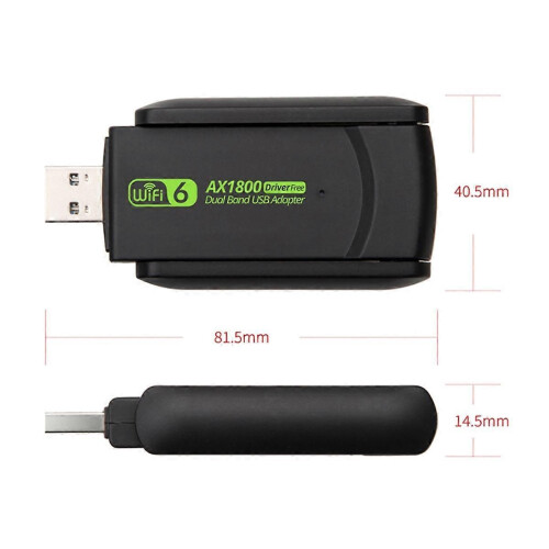 Προσαρμογέας USB WiFi 6 1800Mbps, Κάρτα δέκτη δικτύου Ethernet Dongle 1