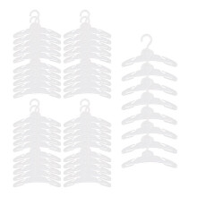 48 Pcs Dog Clothes Hangers 7 Inch Wide Non-Slip Plastic Pet Clothes Hangers Pet Clothing Holder Coat Hanger White