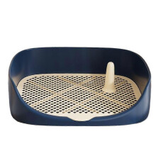 Hundetoilette mit erhöhtem Zaun und Säule, Welpen-Urintrainer, tragbares Netzgitter, Hunde-Pipi-Pad-Halterung,
