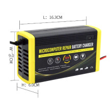 Car Battery Charger, 12V 6A Intelligent Repair Charger for Motorcycles, Cars, SUVs, Dry Batteries, Water Batteries, Lead Acid Batteries EU Plug