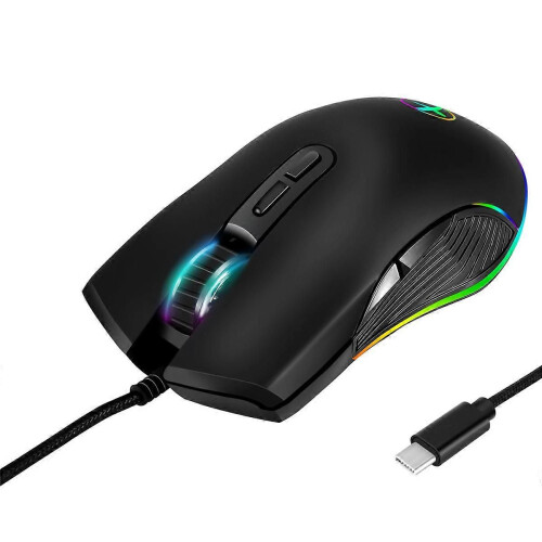 USB C Mouse Type C Ergonomic Wired Mouse RGB Gaming Mouse Optical Mouse 1