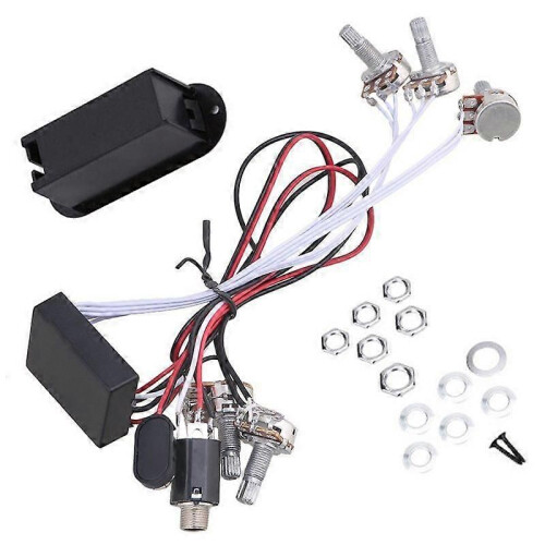 Preamp 3 Band Equalizer Harness Guitar Bass Tone Control System 1
