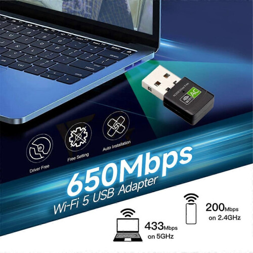 Ασύρματη κάρτα USB διπλής ζώνης 650M χωρίς πρόγραμμα οδήγησης, 2
