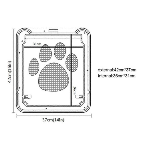 4-Way Lockable Pet Door for Screen Window 2