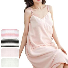 Towel Wrap for Women Small Size, Soft Plush QuickDry Fabric, Adjustable Straps Sexy Open Back Bathrobe