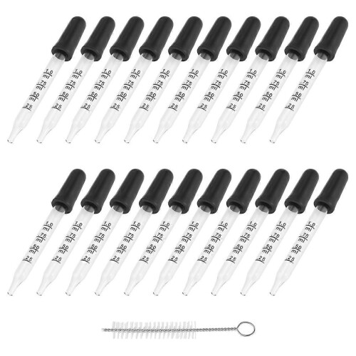 20 kpl 1 ml:n lasipipettejä, silmätippapipettejä mustalla 1