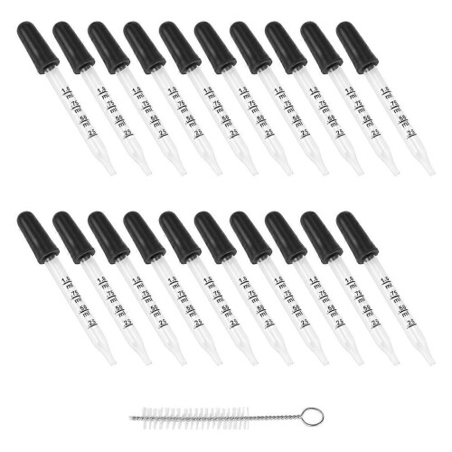 20 kpl 1 ml:n lasipipettejä, silmätippapipettejä mustalla 2