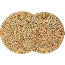 2 Pack Water Hyacinth Placemat,Woven Wicker Table Place Mats,38cm
