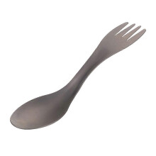 Tragbares 2-in-1-Löffel-Gabel-Set aus Titanlegierung für Picknick, Camping und Reisen