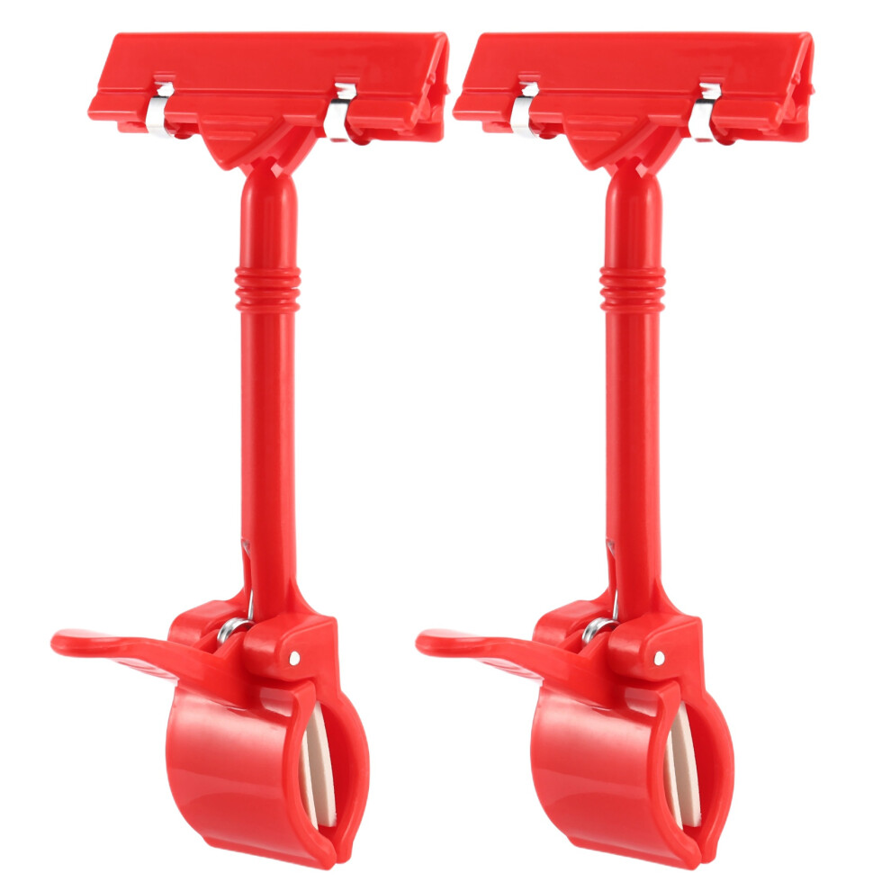2X Merchandise Retail Sign Card Price Tag Display Holder Clip Clamp Red 6032368524175