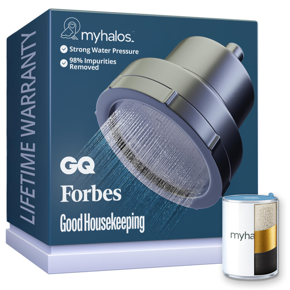 Myhalos Filtered Shower Head For Hard Water Filter - High Pressure Chlorine Shower Head Filter For Hard Water Softener Showerhead, Easy Install, For 5065011264204