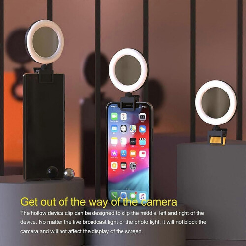 Selfie Ring Light Rechargeable Portable Clip on Selfie Ring Light 2
